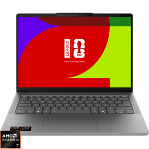 Laptop Lenovo 14'' IdeaPad Slim 5 14AGP11, 2.8K OLED 120Hz, Procesor AMD Ryzen™ AI 7 450 (16M Cache, up to 5.10 GHz), 32GB DDR5, 1TB SSD, AMD Radeon 860M, No OS, Luna Grey