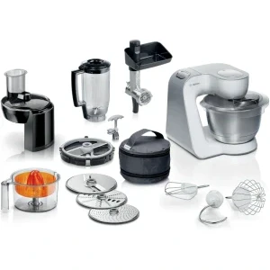 Robot de bucatarie Bosch MUM58251, 1000W, 3.9L, Argintiu/Alb