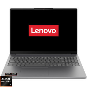 Laptop Lenovo 16 IdeaPad Slim 5 16AGP11, WUXGA OLED, Procesor AMD Ryzen™ AI 7 445 (8M Cache, up to 4.6 GHz), 16GB DDR5, 1TB SSD, AMD Radeon 840M, No OS, Luna Grey