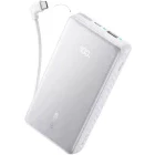 Baterie externa Anker A110EH21, 20000 mAh, 1x USB, 1x USB-C, 22.5 W, Display, Cablu USB-C integrat, White