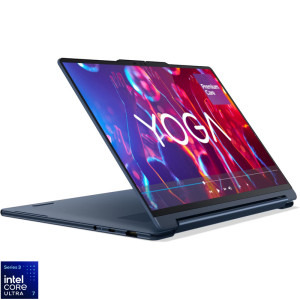 Laptop Lenovo 14 Yoga 9 2-in-1 14IPH11, 2.8K OLED 120Hz Touch, Procesor Intel® Core™ Ultra 7 355 (12M Cache, up to 4.70 GHz), 32GB LPDDR5X, 1TB SSD, Intel Graphics, Win 11 Pro, Cosmic Blue, 3Yr Onsite Premium Care