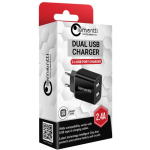 Lemontti 2x USB, 2.4A, Black