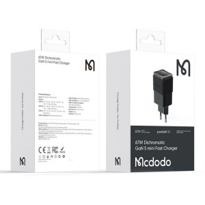 Mcdodo 1x USB, 2x USB-C, Fast Charge 67W, GaN5, Black