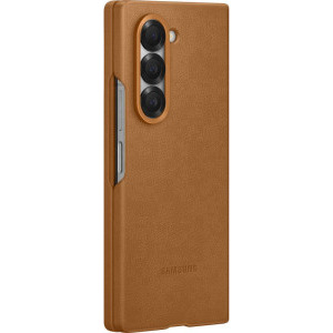 Samsung Capac protectie spate Kindsuit Leather Brown pentru Galaxy Z Fold 6