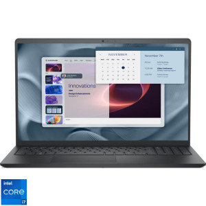 Laptop DELL 15.6 Pro 15 Essential PV15250, FHD 120Hz, Procesor Intel® Core™ i7-1355U (12M Cache, up to 5.00 GHz), 16GB DDR5, 512GB SSD, Intel Integrated Graphics, Linux, Carbon Black, 3Yr ProSupport