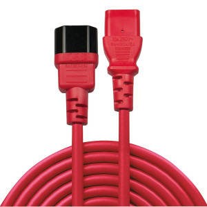 LINDY IEC320 C13 la IEC320 C14, 2m, rosu