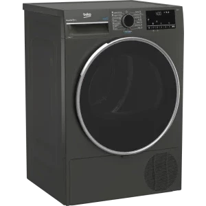 Beko B3T68239MG EU, Pompa de caldura, 8 kg, Clasa D, EcoGentle, SteamCure, Iluminare interioara, Gri