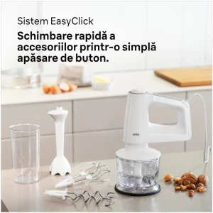 Braun Mixer de mana MultiMix 3 HM3135WH, 500W, 0.5L, Alb