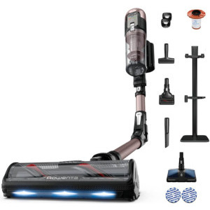 Rowenta X-Force Flex 16.60 Aqua RH9CD9E0, vertical cu mop, 780W, 0.65L, Negru/Roz