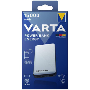 Varta Energy 15000 mAh, 1x USB-C, 2 x USB, 15W, White