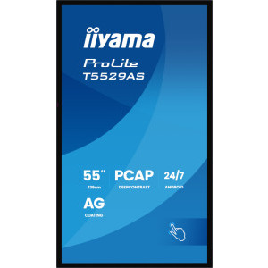 IIyama Smart ProLite T5529AS-B1AG Touchscreen 54.6 inch UHD VA 6.5 ms 60 Hz USB-C