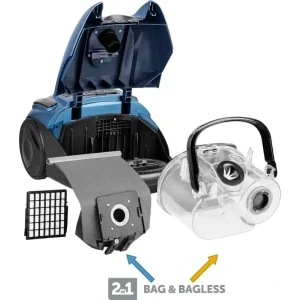ECG Sapphire VPSBS4400, cu sac & fara sac, 700W, 3.5 L / 2.7L, Albastru/Negru
