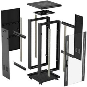 Lanberg FF01-6618-12B 18U, Stand alone, 600 x 600, Glass door, Panouri laterale detasabile, Negru