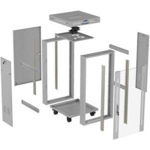 Lanberg FF01-6622-12SL 22U, Stand alone, 600 x 600, Glass door, Panouri laterale detasabile, Gri