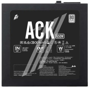 1st PLAYER ACK Standard, 80+, 650W, Black