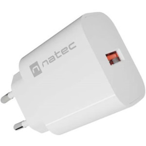 Natec Ribera, 1x USB-A, 18 W, White