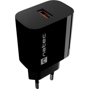 Natec Ribera, 1x USB-A, 18 W, Black