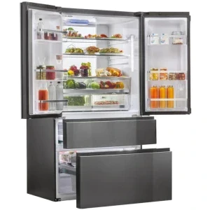 Haier HB26FSNAAA, 750 L, Clasa E, Total No Frost, Inverter, MyZone, Control electronic, 190 cm, Negru