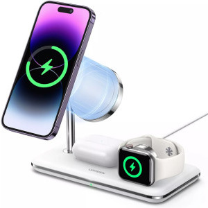 Ugreen 3-in-1, 25W Qi2, compatibil MagSafe, pentru iPhone, AirPods si Apple Watch, White