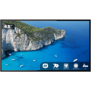 EVOBOARD UP 43″ cu touch 4K UHD, 20/40 puncte atingere, fara sistem operare