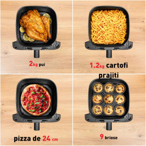 Tefal Friteuza cu aer cald Easy Fry Mega EY855BE0, 2000W, 7.5L, Gri