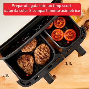 Tefal Friteuza cu aer cald Dual Easy Fry & Grill EY905B10, 2700W, 5.2 L + 3.1L
