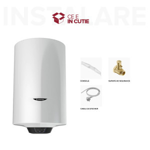 Ariston electric Pro 1 Eco 80L, 1800 W, functie Eco Evo, rezervor emailat cu Titan