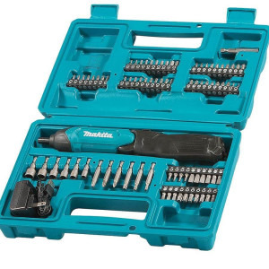Makita Surubelnita pe acumulator DF001DW, 220RPM, 3.6V, 1.5Ah, set 81 de accesorii
