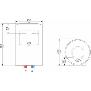 Ariston electric Lydos Plus 100L, 1800 W, programare saptamanala, rezervor emailat cu Titan