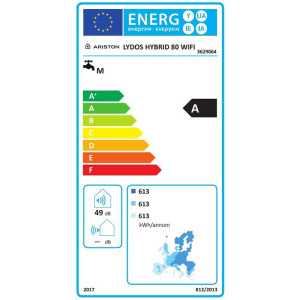 Ariston electric cu pompa de caldura LYDOS HYBRID WI-FI 80, 80 L, 1200 W