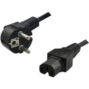 Cablu componente Logilink Schuko Male - IEC 320 C15 Female, 2m, negru