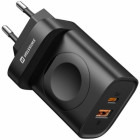 Incarcator retea Swissten 1x USB-C, 1x USB, Quick Charge 20 W, Apple Watch, Black