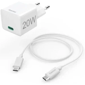 Hama 1x USB-C, Quick Charge 20 W, White + Cablu USB-C