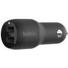 Incarcator auto Belkin Boost Charge, 2x USB, 24 W, Black