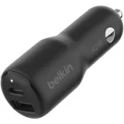 Incarcator auto Belkin Boost Charge, 1x USB-C, 1x USB, 42 W, Black