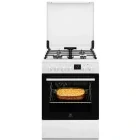 Aragaz Electrolux LKK660225W, Mixt, 4 arzatoare, Sistem de siguranta, Aprindere integrata, AquaClean, Grill, Clasa A, 60 cm, Alb