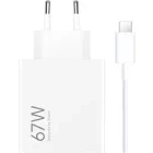 Incarcator retea Xiaomi HyperCharge Combo, 1x USB, Quick Charge 67 W, White + Cablu USB-C