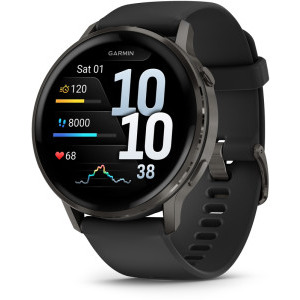 Garmin Venu 4, 45mm AMOLED curea silicon Slate/Black