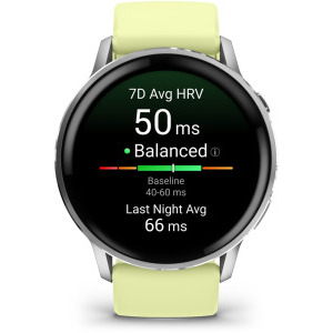 Garmin Venu 4, 45mm AMOLED curea silicon Silver/Citron
