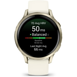 Garmin Venu 4, 41mm AMOLED curea silicon Lunar Gold/Bone