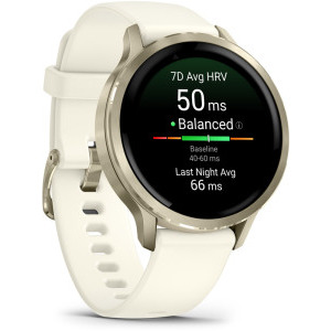 Garmin Venu 4, 41mm AMOLED curea silicon Lunar Gold/Bone