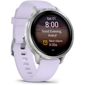 Garmin Venu 4, 41mm AMOLED curea silicon Silver/Periwinkle