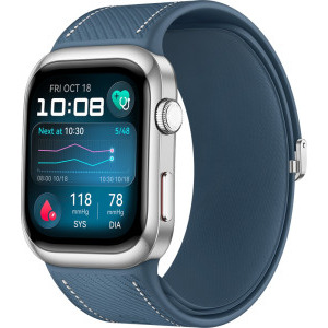 Huawei Watch D2, Silver aluminum curea Blue Composite Leather