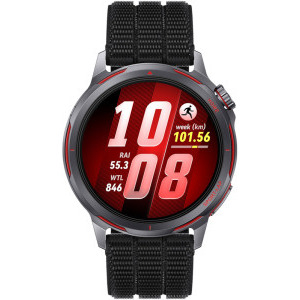 Huawei Watch GT Runner 2, Titanium Midnight Black curea Black AirDry Woven + 1 Year Warranty Extension