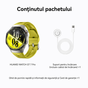 Huawei Watch GT 7 Pro, 46mm Titanium Alloy curea Yellow Fluoroelastomer