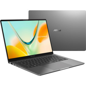 ASUS 14'' Vivobook S14 S5408QA, WUXGA, Procesor Qualcomm Snapdragon X X1-26-101, 8GB LPDDR5X, 512GB SSD, Qualcomm Adreno, Win 11 Home, Matte Gray