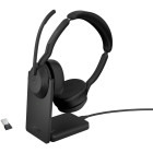 Casti Jabra On-Ear, Evolve2 55, Bluetooth, ANC, Charging Stand, Negru