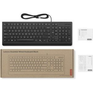 Lenovo Essential, USB, US, Negru