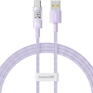 Cablu de date / adaptor Baseus Gem, USB Male la USB-C Male, 1 m, 100W, Purple