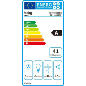 Beko telescopica HNT61520XH, Putere de absorbtie 574 m3/h, 3 trepte de viteza, Iluminare LED, 60 cm, Inox
